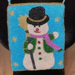 Adorable Snowman Purse, Vintage Shoulder Handbag​​​​​​​​​​​​​​​​​​​​​​​​